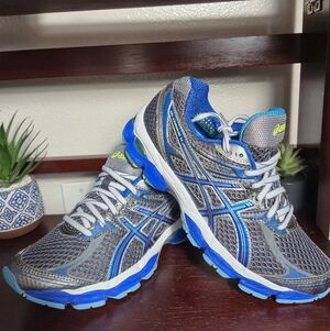 Asics Blue and Gray Athletic Sneakers